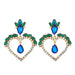 Wholesale Earrings Purple heart-shaped alloy diamonds JDC-ES-JJ018 Earrings JoyasDeChina Blue Wholesale Jewelry JoyasDeChina Joyas De China