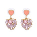 Wholesale Earrings Purple Heart Shaped Diamond Alloy JDC-ES-JJ227 Earrings JoyasDeChina Pink Wholesale Jewelry JoyasDeChina Joyas De China