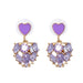 Wholesale Earrings Purple Heart Shaped Diamond Alloy JDC-ES-JJ227 Earrings JoyasDeChina violet Wholesale Jewelry JoyasDeChina Joyas De China