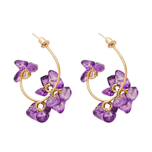 Bulk Jewelry Wholesale Earrings Purple petals resin JDC-ES-JJ061 Wholesale factory from China YIWU China