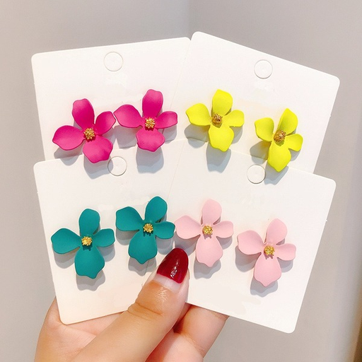 Bulk Jewelry Wholesale earrings purple small flower painted flower irregular petals JDC-ES-xc257 Wholesale factory from China YIWU China