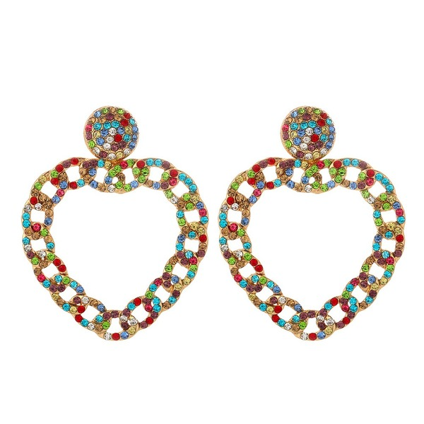 Bulk Jewelry Wholesale Earrings Red alloy diamond geometry JDC-ES-JJ102 Wholesale factory from China YIWU China