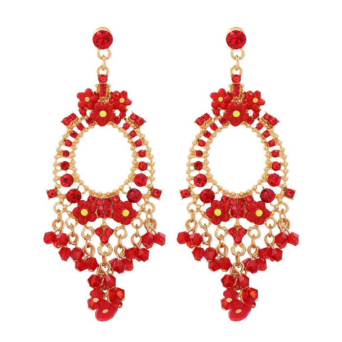 Wholesale Earrings Red carved Alloy JDC-ES-JJ066 Earrings JoyasDeChina red Wholesale Jewelry JoyasDeChina Joyas De China