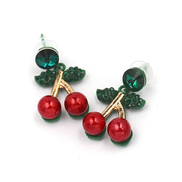 Wholesale Earrings Red cherry Alloy JDC-ES-JJ209 Earrings JoyasDeChina Wholesale Jewelry JoyasDeChina Joyas De China