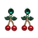 Wholesale Earrings Red cherry Alloy JDC-ES-JJ209 Earrings JoyasDeChina 51266 Wholesale Jewelry JoyasDeChina Joyas De China