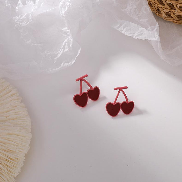 Wholesale Earrings Red cherry Alloy JDC-ES-W178 Earrings JoyasDeChina A cherry Wholesale Jewelry JoyasDeChina Joyas De China