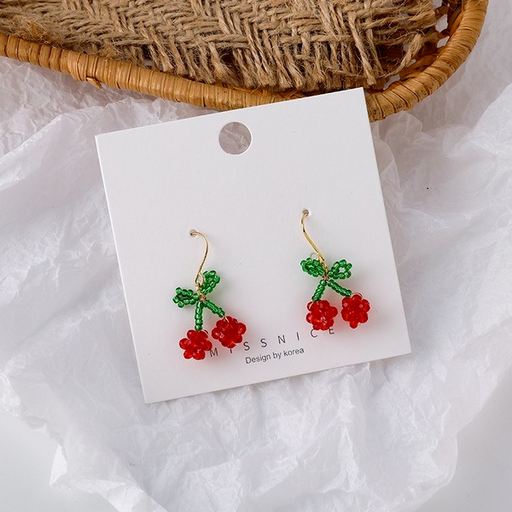 Bulk Jewelry Wholesale Earrings Red crystal beaded cherries JDC-ES-W181 Wholesale factory from China YIWU China