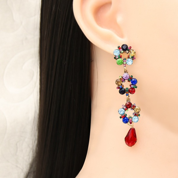 Wholesale Earrings Red geometry Alloy JDC-ES-JJ208 Earrings JoyasDeChina Wholesale Jewelry JoyasDeChina Joyas De China