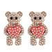 Bulk Jewelry Wholesale Earrings Red heart shaped bear Alloy JDC-ES-JJ101 Wholesale factory from China YIWU China