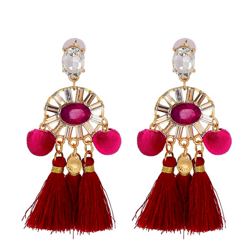 Bulk Jewelry Wholesale Earrings Red tassel Alloy JDC-ES-JJ150 Wholesale factory from China YIWU China