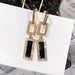 Wholesale earrings S925 pure silver needle geometric long square tassel JDC-ES-xc294 Earrings JoyasDeChina E108 Wholesale Jewelry JoyasDeChina Joyas De China
