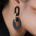 Wholesale Earrings S925 silver needle black acrylic frosting geometry JDC-ES-xc026 Earrings JoyasDeChina Black Wholesale Jewelry JoyasDeChina Joyas De China