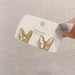Wholesale Earrings S925 silver needle cat's eye stone butterfly diamond JDC-ES-xc158 Earrings JoyasDeChina E074 Wholesale Jewelry JoyasDeChina Joyas De China