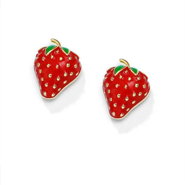 Wholesale earrings S925 silver needle cute small red strawberry JDC-ES-xc217 Earrings JoyasDeChina E175 Wholesale Jewelry JoyasDeChina Joyas De China