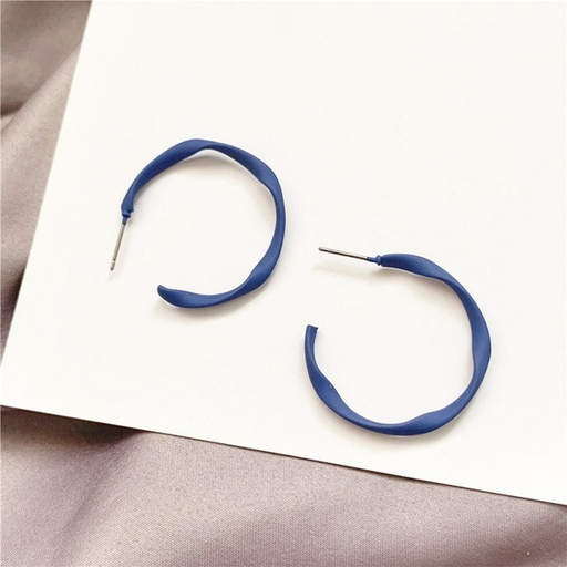 Bulk Jewelry Wholesale earrings S925 silver needle geometric blue circle earrings C-type JDC-ES-xc236 Wholesale factory from China YIWU China