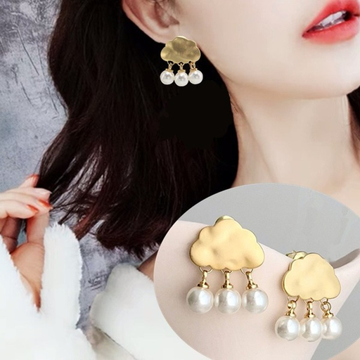 Bulk Jewelry Wholesale earrings S925 silver needle pearl clouds raindrops tassel natural mother beads JDC-ES-xc273 Wholesale factory from China YIWU China