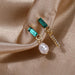 Wholesale earrings s925 silver needle pearl emerald female diamond JDC-ES-xc245 Earrings JoyasDeChina E173 Wholesale Jewelry JoyasDeChina Joyas De China