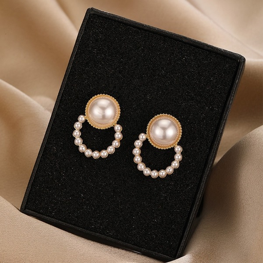 Bulk Jewelry Wholesale Earrings S925 silver needle versatile pearl circle JDC-ES-xc131 Wholesale factory from China YIWU China