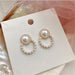 Wholesale Earrings S925 silver needle versatile pearl circle JDC-ES-xc131 Earrings JoyasDeChina E127 Wholesale Jewelry JoyasDeChina Joyas De China
