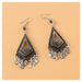 Wholesale Earrings Silver diamond alloy hollow JDC-ES-TC131 Earrings JoyasDeChina 11790-4 Black Wholesale Jewelry JoyasDeChina Joyas De China
