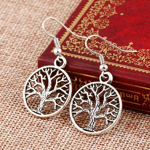 Bulk Jewelry Wholesale Earrings Silver openwork peace tree Alloy JDC-ES-xy083 Wholesale factory from China YIWU China