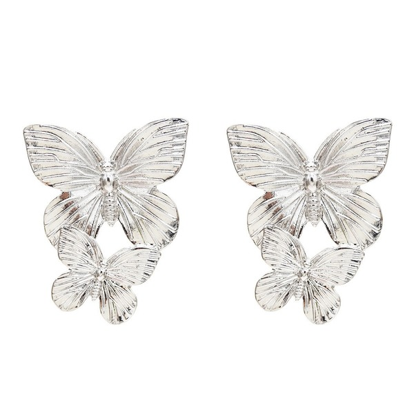 Bulk Jewelry Wholesale earrings silvery golden butterfly alloy earrings JDC-ES-xc077 Wholesale factory from China YIWU China