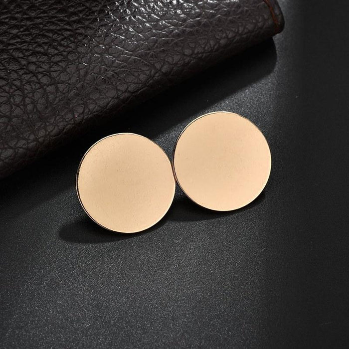 Wholesale earrings simple texture fashion exaggerated gold smooth disc JDC-ES-xc203 Earrings JoyasDeChina golden Wholesale Jewelry JoyasDeChina Joyas De China