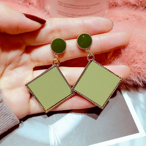 Bulk Jewelry Wholesale earrings square acrylic plate earrings drop glaze wafer JDC-ES-xc229 Wholesale factory from China YIWU China