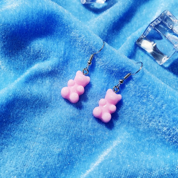 Bulk Jewelry Wholesale Earrings Transparent candy color bear JDC-ES-xy033 Wholesale factory from China YIWU China