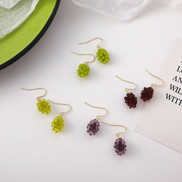 Bulk Jewelry Wholesale Earrings Transparent crystal green grape metal JDC-ES-W169 Wholesale factory from China YIWU China