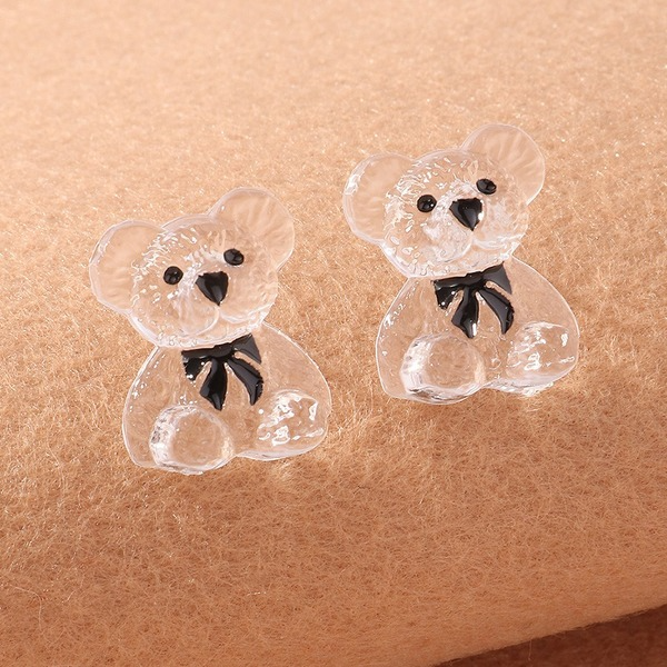 Bulk Jewelry Wholesale Earrings Transparent resin bear JDC-ES-e145 Wholesale factory from China YIWU China