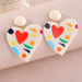 Bulk Jewelry Wholesale Earrings White acrylic love heart JDC-ES-e187 Wholesale factory from China YIWU China