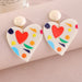 Wholesale Earrings White acrylic love heart JDC-ES-e187 Earrings JoyasDeChina EZ3707baihong Wholesale Jewelry JoyasDeChina Joyas De China