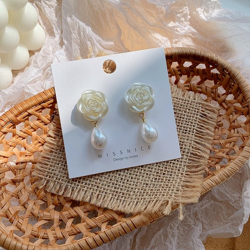 Bulk Jewelry Wholesale Earrings White camellia Alloy JDC-ES-W120 Wholesale factory from China YIWU China