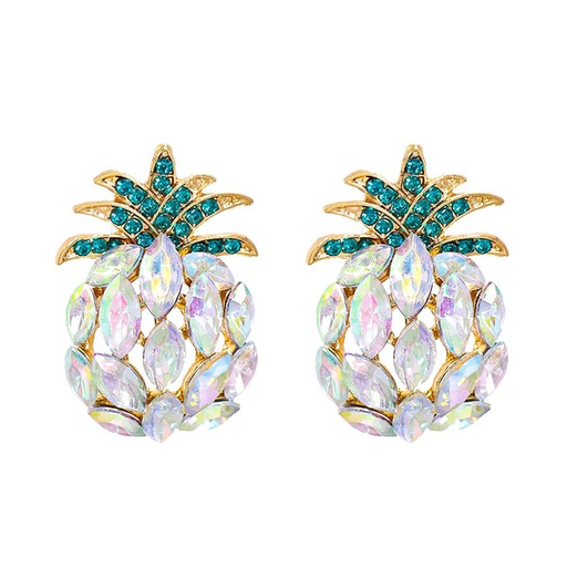Wholesale Earrings White crystal pineapple Alloy JDC-ES-JJ229 Earrings JoyasDeChina Wholesale Jewelry JoyasDeChina Joyas De China