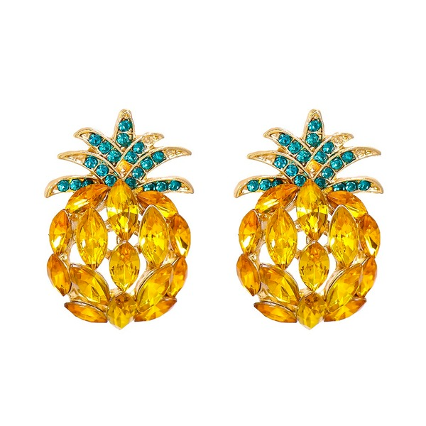 Wholesale Earrings White crystal pineapple Alloy JDC-ES-JJ229 Earrings JoyasDeChina Wholesale Jewelry JoyasDeChina Joyas De China
