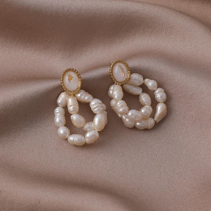 Wholesale Earrings White double pearl JDC-ES-W107 Earrings JoyasDeChina Main drawing Wholesale Jewelry JoyasDeChina Joyas De China