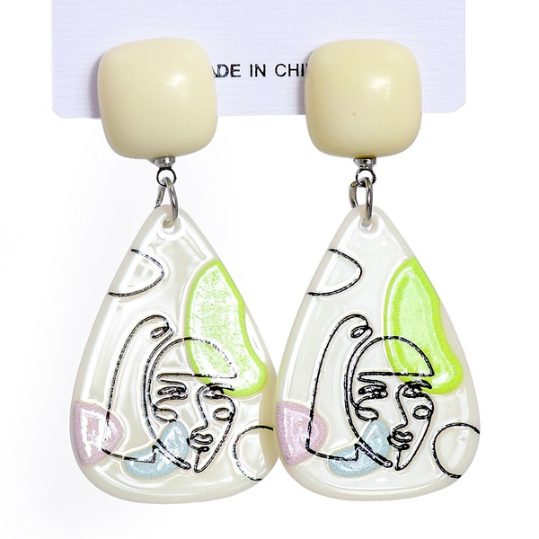 Wholesale Earrings White drop-shaped acrylic resin JDC-ES-JJ232 Earrings JoyasDeChina Wholesale Jewelry JoyasDeChina Joyas De China