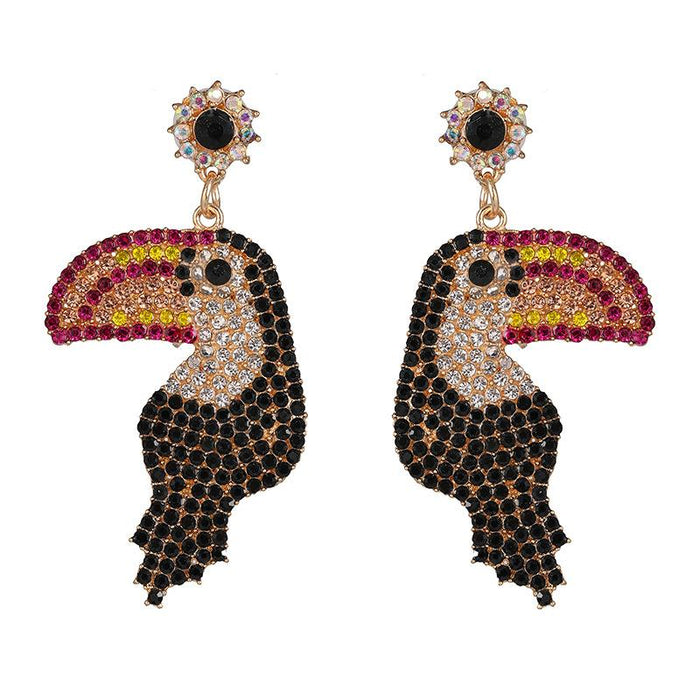 Wholesale Earrings woodpecker Alloy JDC-ES-JJ091 Earrings JoyasDeChina Black Wholesale Jewelry JoyasDeChina Joyas De China