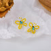 Wholesale Earrings Yellow beaded butterfly JDC-ES-W164 Earrings JoyasDeChina Main drawing Wholesale Jewelry JoyasDeChina Joyas De China