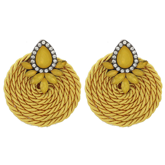 Wholesale Earrings Yellow circular braid JDC-ES-JJ076 Earrings JoyasDeChina yellow Wholesale Jewelry JoyasDeChina Joyas De China