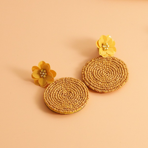 Wholesale Earrings Yellow handmade rice beads Alloy JDC-ES-JJ103 Earrings JoyasDeChina Wholesale Jewelry JoyasDeChina Joyas De China