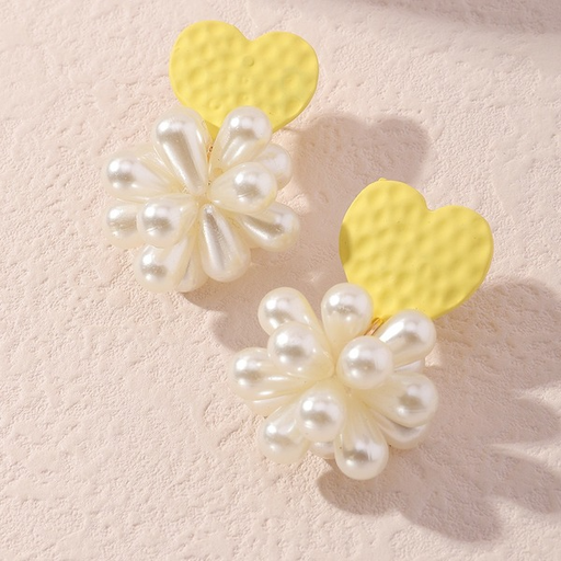 Bulk Jewelry Wholesale Earrings Yellow love pearls Alloy JDC-ES-e167 Wholesale factory from China YIWU China