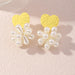 Wholesale Earrings Yellow love pearls Alloy JDC-ES-e167 Earrings JoyasDeChina EZ1973 Wholesale Jewelry JoyasDeChina Joyas De China