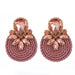 Wholesale Earrings Yellow round diamond braided JDC-ES-JJ104 Earrings JoyasDeChina pink Wholesale Jewelry JoyasDeChina Joyas De China