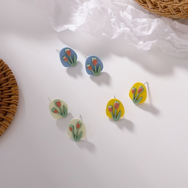 Bulk Jewelry Wholesale Earrings Yellow tulip Alloy JDC-ES-W173 Wholesale factory from China YIWU China