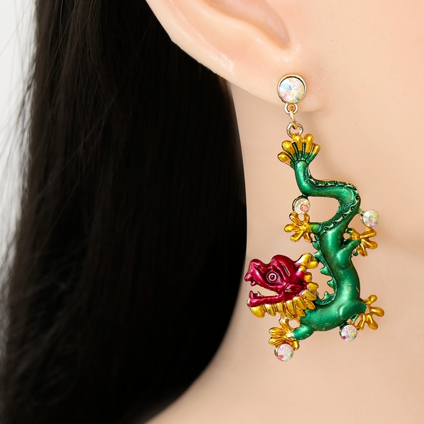 Wholesale EarringsGreen dragon Alloy JDC-ES-JJ219 Earrings JoyasDeChina Wholesale Jewelry JoyasDeChina Joyas De China