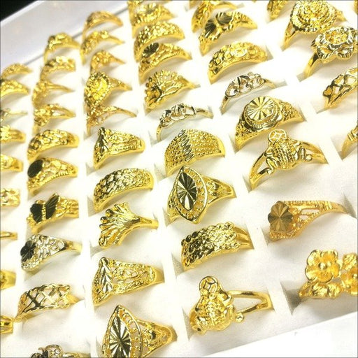 Wholesale Electroplated Alloy Gold Mixed Size Rings JDC-RS-Xuy019 Rings 旭颖 Wholesale Jewelry JoyasDeChina Joyas De China