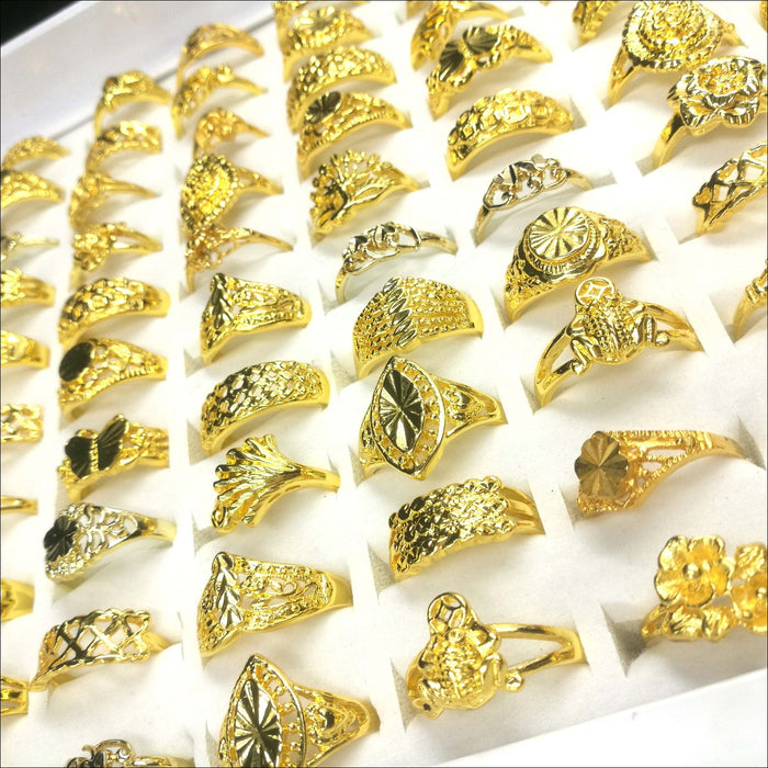 Wholesale Electroplated Alloy Gold Mixed Size Rings JDC-RS-Xuy019 Rings 旭颖 Random 1 Mixed size Wholesale Jewelry JoyasDeChina Joyas De China
