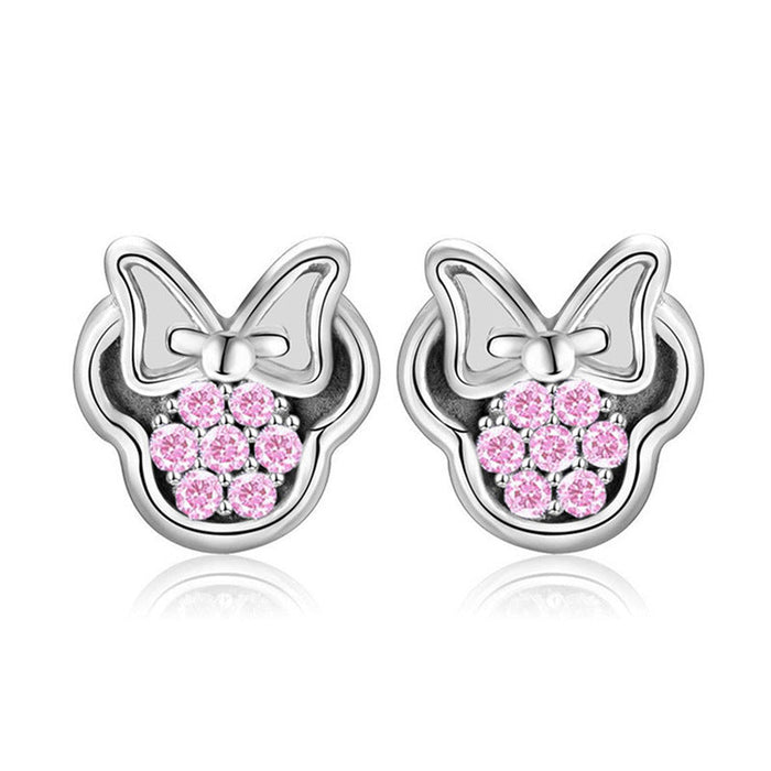 Wholesale electroplated alloy micro inlaid zircon earrings JDC-ES-XingL001 Earrings 星銮 pink Wholesale Jewelry JoyasDeChina Joyas De China